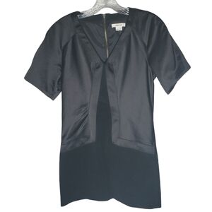 Helmut Lang Tunic Top Womens Size 0 XS Satin Velvet Mod Gogo Retro Futurism